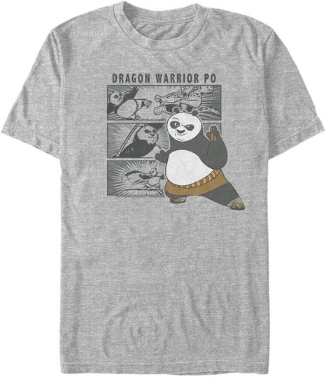 Kung Fu Panda Panel Stack Men's Tops Short Sleeve Tee Shirt