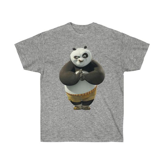 Kung Fu Panda Print T-Shirt, Cute Panda Gift, Graphic Short Sleeve T- Shirt