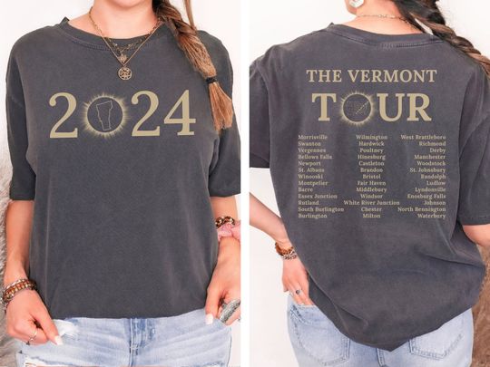 VERMONT Solar Eclipse 4.08.2024 Shirt, Totality Spring 2024