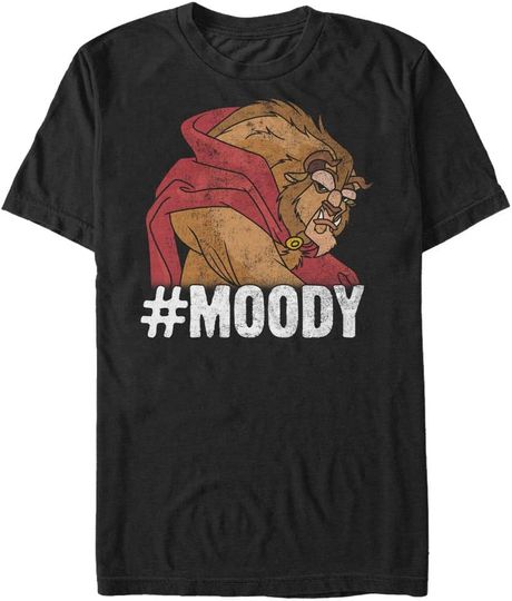 Discover Disney Men's Beauty and The Beast Hashtag Moody Graphic T-Shirt