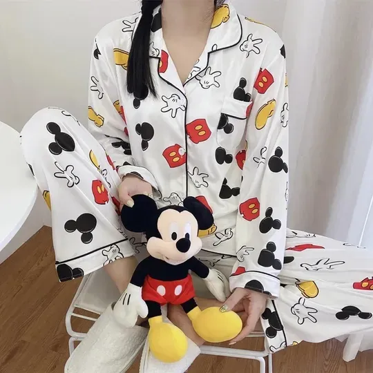 Pajamas Women's Disney Spring Autumn, Mickey Mouse Pajamas Sets