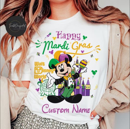 Personalized Mickey and Friends Disney Mardi Gras T-SHIRT