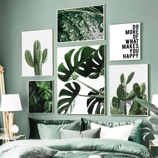 Discover Summer Tropical Leaves Plant Poster Modern Fresh Green Style