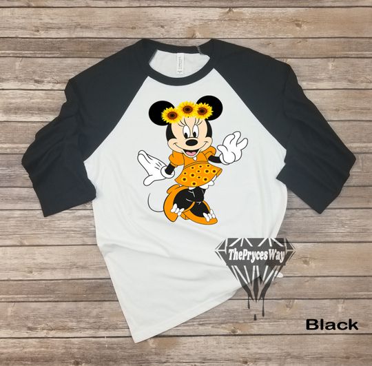 Sunflower Minnie Mouse Shirt, Disney Baseball Shirt, Disney Shirt