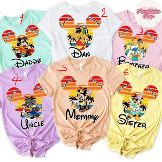 Mickey and Friends Disney Family Summer Vacation Shirt, WDW Disneyland Family Summer Trip 2024, Disney Spring Break Squad 2024