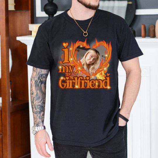 Vintage Girlfriend Shirt, love My Girlfriend Tee, Custom Photo Valentine Shirt