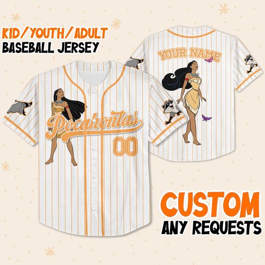 Personalized Disney Princess Pocahontas Simple Baseball Jersey
