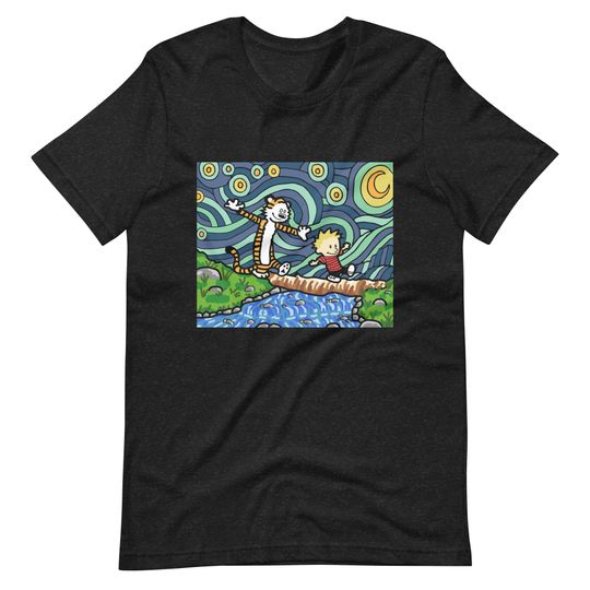 Starry Night Calvin and Hobbes T-shirt