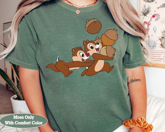 Discover Cute Disney Chip n Dale Chipmunks Acorn Run Shirt