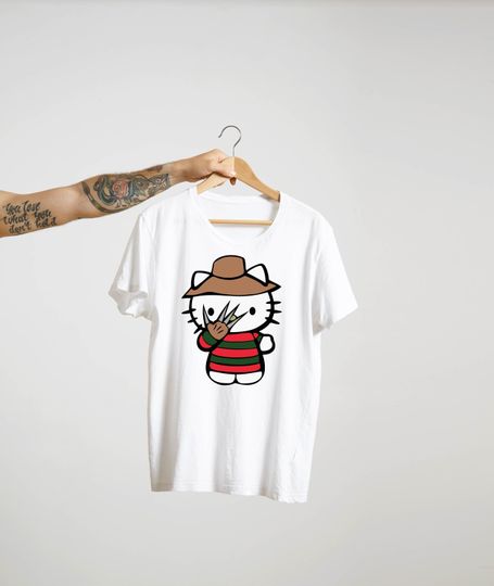 Hello Kitty Freddy Krueger Tshirts, Halloween Hello Movie Kitty T Shirt