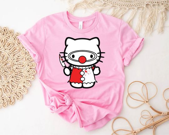 Hello Kitty Halloween Clown Cat Tshirt, Hello Kitty T Shirt