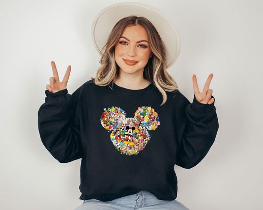 Discover Disney Characters Sweatshirt, Mickey Mouse And Friends Sweatshirt, Disney Sweatshirt