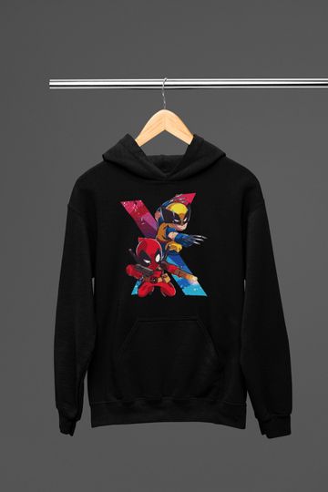 Deadpool & Wolverine Hoodie - Marvel Crossover Unisex Hooded