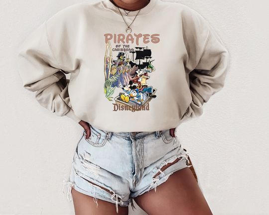Discover Retro Pirates of the Caribbean Disney Sweatshirt, Magic Kingdom Disney Sweatshirt
