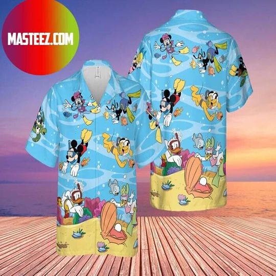 Disney Dive Minnie Mouse And Mickey Mouse Hawaii Shirt