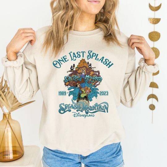 Retro Disneyland Splash Mountain Sweatshirt, Disney Splash Mountain Sweatshirt