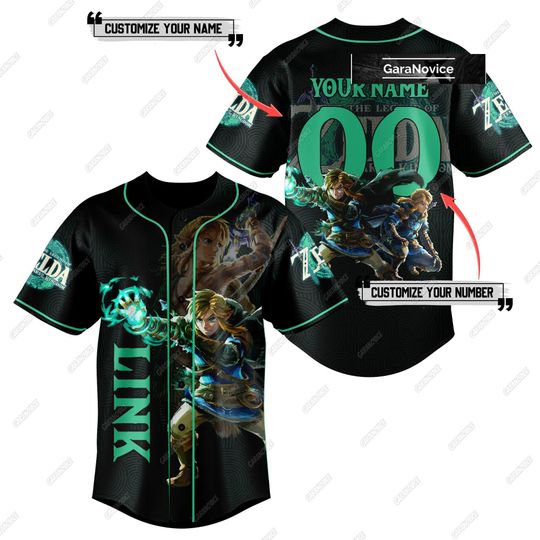Legend of Zelda Link Baseball Jersey, Link The Legend Of Zelda Shirt