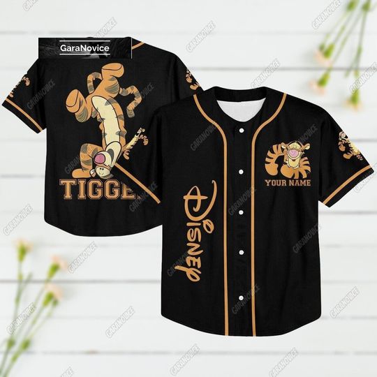 Custom Tigger Disney Baseball Jersey Team, Winnie The Pooh Tigger Jersey