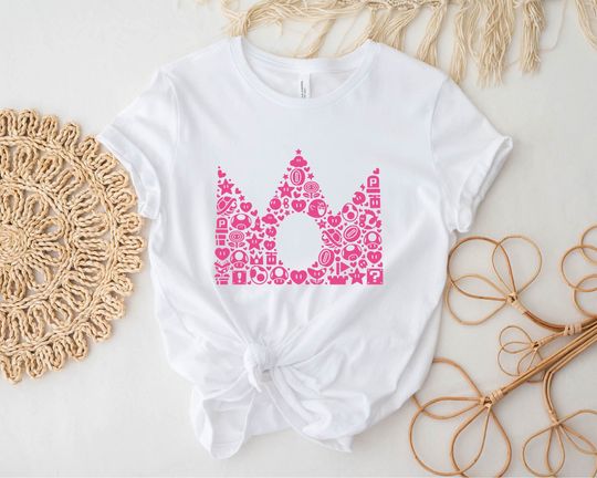 Super Mario Princess Peach Crown Tshirt, Cute Shirt