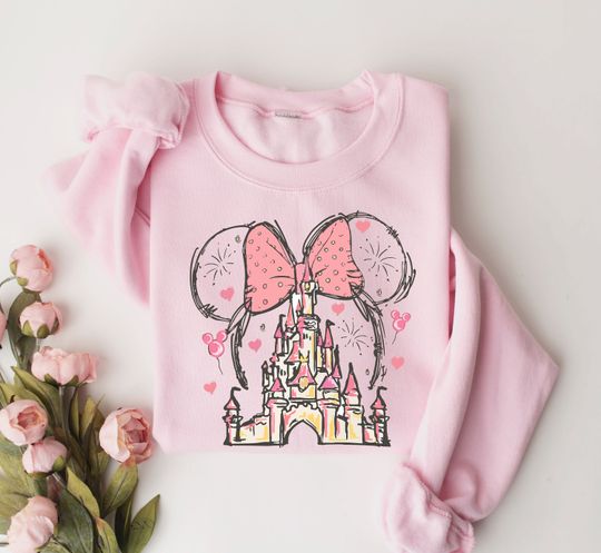 Discover Disney Minnie Valentines Day Sweatshirt, Disney Castle Sweatshirt, Minnie Love Sweatshirt