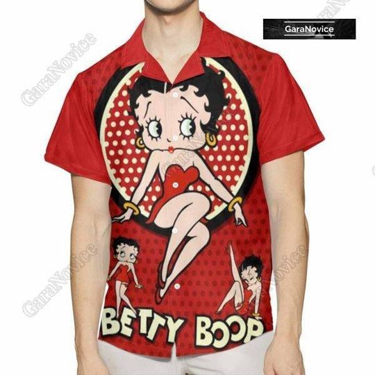 Betty Boop Shirt, Betty Boop Kiss Love Hawaiian Shirt