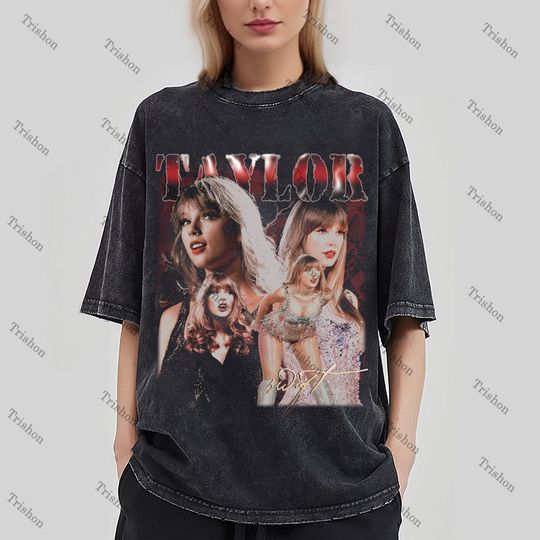 Discover Taylor Vintage Washed T-Shirt,Princess of Pop Homage Graphic T Shirt