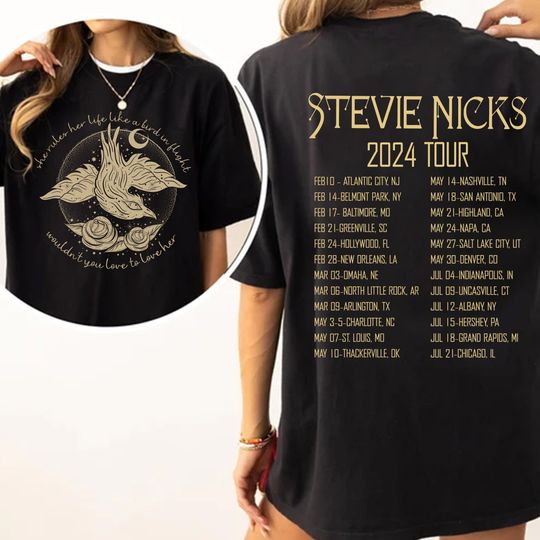 Discover Ste.vie Nicks 2024 Live In Concert Shirt, Vintage Stevie Ni.cks 2024 Tour
