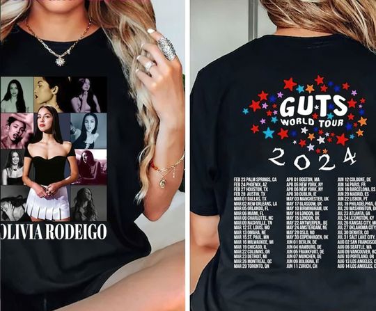 Olivia Rodrigo Guts Tour 2024 2 Sides Shirt, Guts World Tour 2024