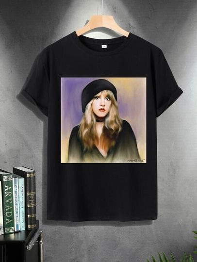 Boho Stevie Nicks Shirt, Floral Art Nouveau Queen of Rock Tee, Gifts for Stevie Nicks Fan