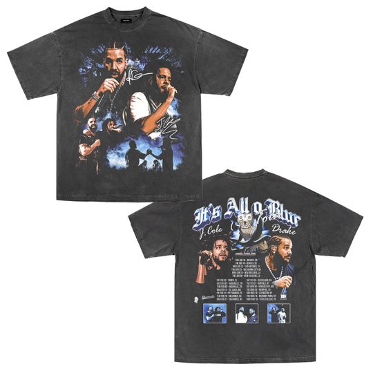 It's All A Blur Big as the What V.3 2024 Tour Drake J Cole Fan Rap T-Shirt
