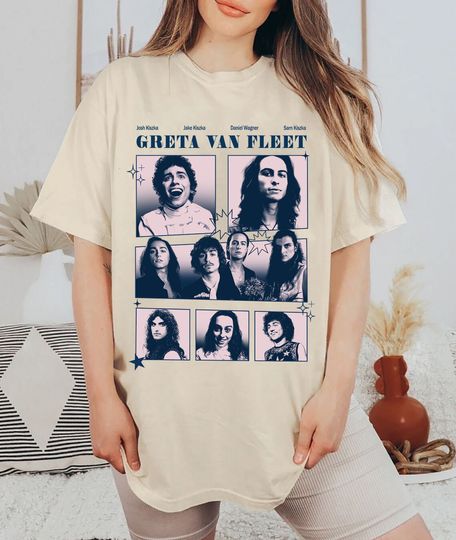 Discover Greta Van Fleet Shirt Floral Retro GV Flee, Greta Van Fleet Shirt