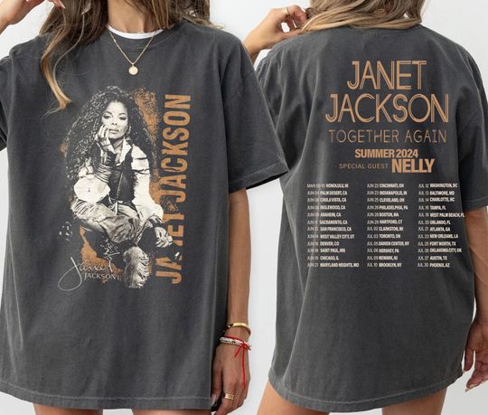 Discover Janet Jackson 90s Vintage Shirt, Janet Jackson Concert Shirt, Together Again Tour
