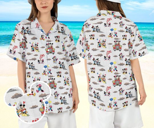 Discover Mickey and Minnie Eiffel Tower Hawaiian Shirt, Disneyland Paris Hawaii Shirt