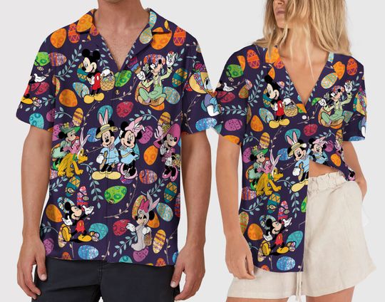 Disneyland Easter Hawaiian Shirt, Retro Easter Mickey and Friend Shirt