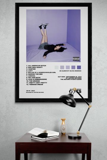 Discover Olivia Rodrigo Guts Poster 002, Olivia Rodrigo Guts album poster