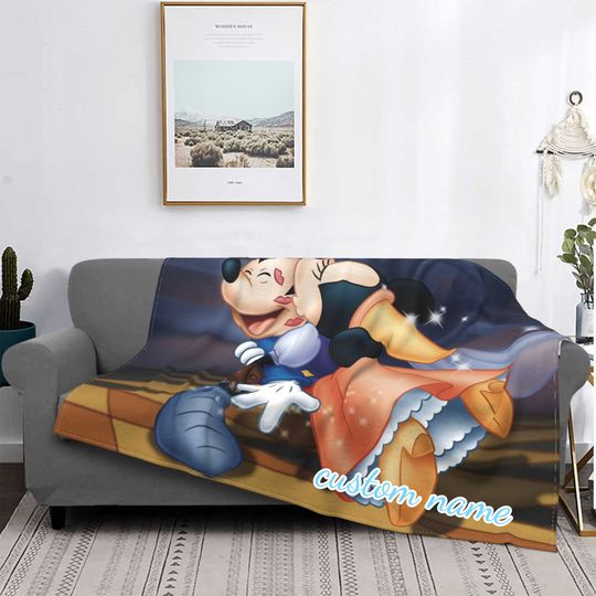 Custom Name Blanket Disney Mickey Mouse Tapestry Personalized Blankets Birthday Gift