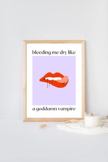 Olivia Rodrigo Vampire, Vampire Lyrics Print
