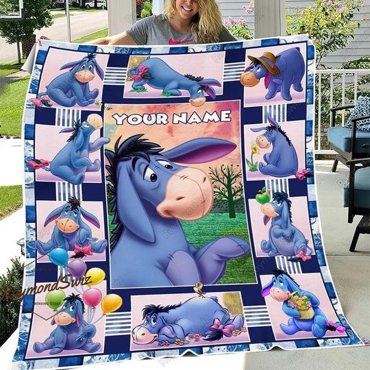 Eeyore Blanket,  Eeyore Fleece Blanket, Disney Doneky Blanket, Winnie The Pooh Blanket