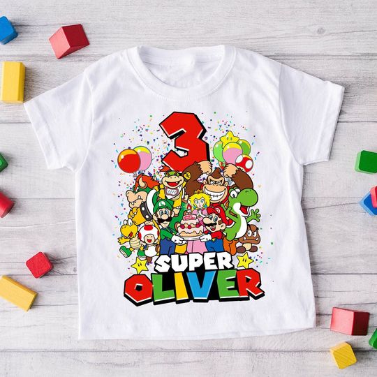 Super Mario Birthday Shirt, Super Mario Family Shirts