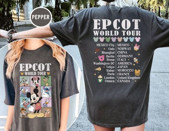 Vintage Disney Epcot World Tour  Shirt, Mickey and Friends Shirt, Drinking Around the World Shirt, Epcot World Tour Shirt