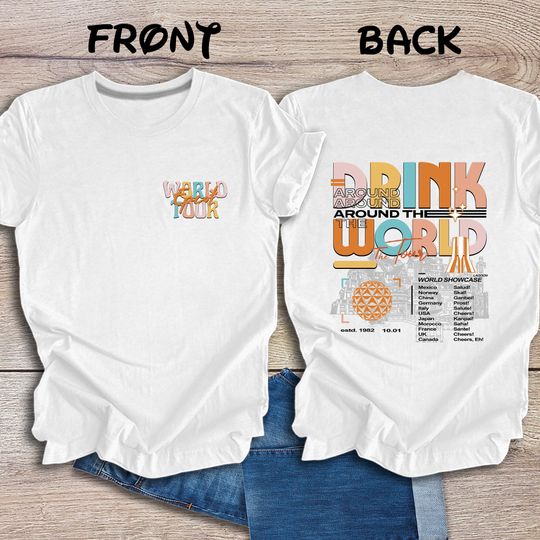 Epcot World Tour ,Disney Epcot 2 Side Shirt, Disney Group Trip Shirt, Retro Epcot Tee ,Disney Epcot Matching Shirt