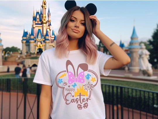 Happy Easter Shirts, Easter Disney Mouse Shirt, Minnie Easter Shirt, Mickey Ears Shirt, Disney Easter Eggs Shirt