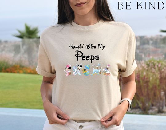 Hangin With My Peeps Shirt, Disneyland Easter 2024 Shirt, Mickey And Friends Bunny Ears Shirt