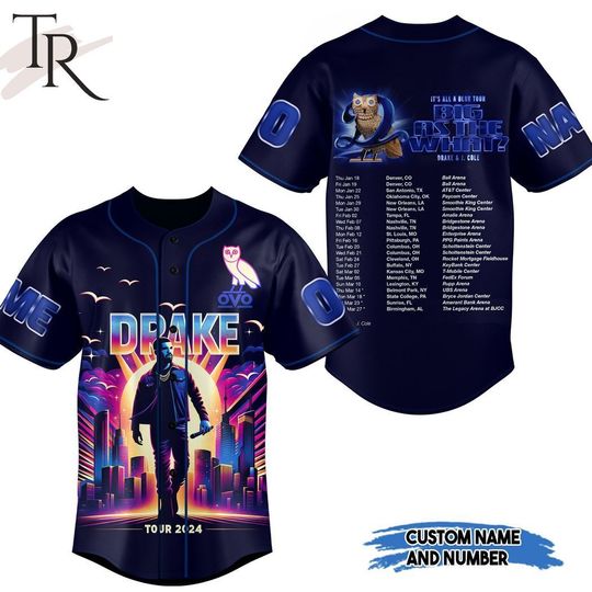 Discover Personalized Drake & J. Cole It’s All A Blur Tour Big As The What Baseball Shirt