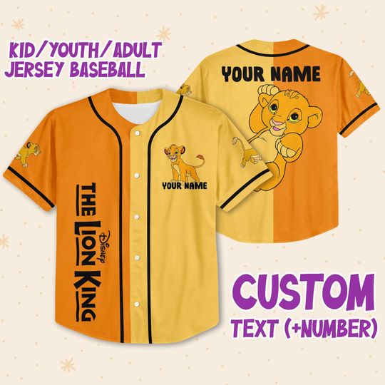 Discover Personalized The Lion King Baby Simba Disney Baseball Jersey, Disney Jersey