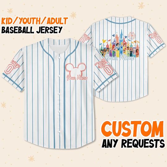 Discover Personalized Disneyland Princess Disney Baseball Jersey, Disney Jersey