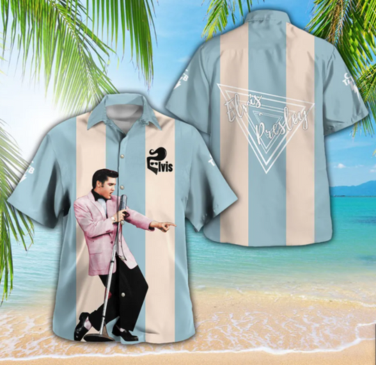Discover The King Of Rock Elvis Presley Hawaiian Shirt, Elvis Presley Tropical Button Shirt, Elvis Presley Aloha Shirt