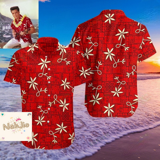 Discover The King Of Rock Elvis Presley Hawaiian Shirt, Elvis Presley Tropical Button Shirt, Elvis Presley Aloha Shirt