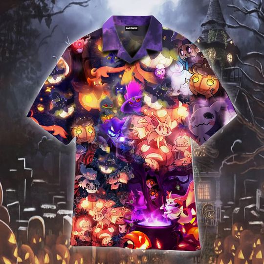 Discover Halloween Night With PKM Hawaiian Shirt, PKM Summer Shirt