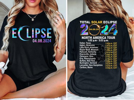 Discover Total Solar Eclipse 2024 Shirt, Eclipse Event April 8th 2024 Shirt, Eclipse Lover Shirt